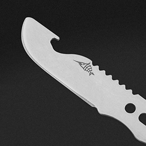 FREAHAP R Multifunctional Spork 6 in 1 Camping Cutlery Spoon Fork Knife Combo with Bottle Opener Scaler Fish Spear Multitool for Camping Hiking Travel PSK Survival Silver+Green