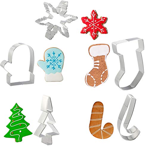 Christmas Cookie Cutters , RUCKAE 11-Piece Holiday Cookie Cutters Set, Christmas Tree, Christmas Socks,Snowman,Snowflake,etc,Cookies Molds for DIY Baking Cake Craft Pastry Bakeware Decoration
