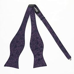 Alizeal Mens Leaf Printed Self-tied Bow Tie with