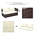 Wisteria Lane 7 Piece Outdoor Patio Furniture Sets, Outdoor Sectional Furniture with Tempered Glass Table and Cushion