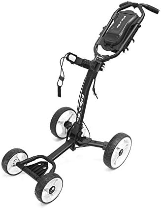 Axglo (Canada's No. 1) 4 Wheel Flip N Go Ultra Compact Foldable Aluminium Golf Trolley Cart (Free Trolley Cover Bag, Umbrella Holder & Beverage Holder)