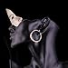 Fashion Women 18k Rose Gold Plate Smooth Hoop Earrings