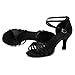 DKZSYIM Women's Satin Latin Dance Shoes Professional Ballroom Salsa Practice Performance Dancing Shoes,217-Black-7,US 7
