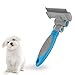 Pet Grooming Tool-ColPet Dematting Comb and Grooming Rake with Dual Sided, Adjustable Angle, Silicon Handle Safely and Easily Removes Matted Tangles and Flying Hair for Cats & Dogs, Light Blue/Blue