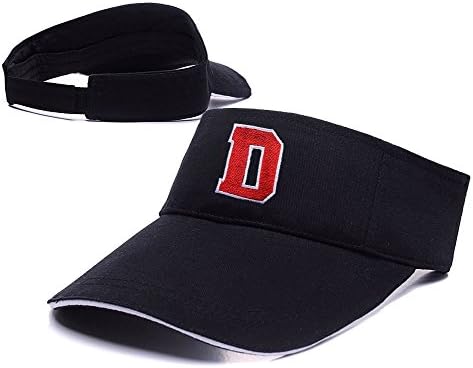 YUGY The 26 English Letters Letter D Logo Adjustable Visor Cap Embroidery Sun Hat Sports Visors