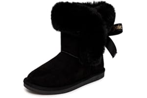 Juicy Couture Girls Winter Boots Warm Insulated Fashion Booties Mid Calf Outdoor Snow Boot for Toddler/Little Kid/Big Kid