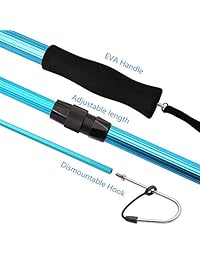 SANLIKE   Gaff de pesca de 29.0 in a 72.0 in, gancho de acero inoxidable de aleación de aluminio, barra telescópica con mango de EVA para pesca de agua salada
