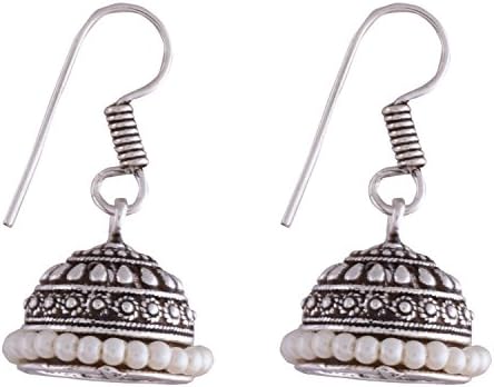 Ganapathy Gems White Metal Jhumki Earring For Women