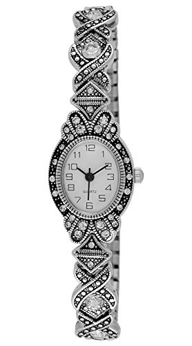 Moulin women s art deco expansion band silver watch #17617.69445