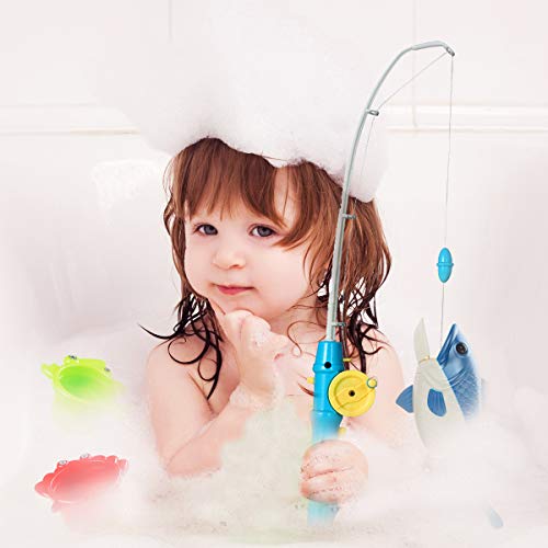 Fishing-Game-Toy-for-Kids-and-Toddlers-with-Realistic-Swimming-Fish-Best-Bathtub-Floating-Blue-Fish-with-Easy-to-Turn-Rod-Safe-and-Fun-Bathtime-Pool-Activity-Cool-Unique-Gift-Idea-for-Children