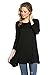 Frumos Womens Tunic Top for Leggings Round Neck T Shirts Black 3X-Large