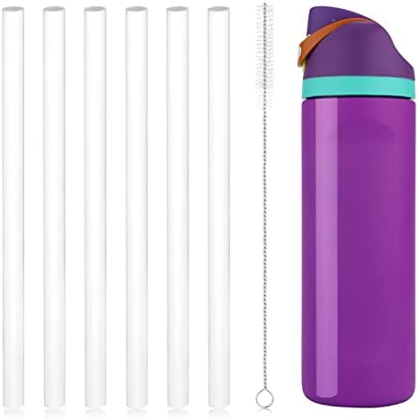 Metal Replacement Straws For Owala Water Bottles (24oz & 32oz) - 4 Stainless Steel Straws + 2 Cleaning Brushes
