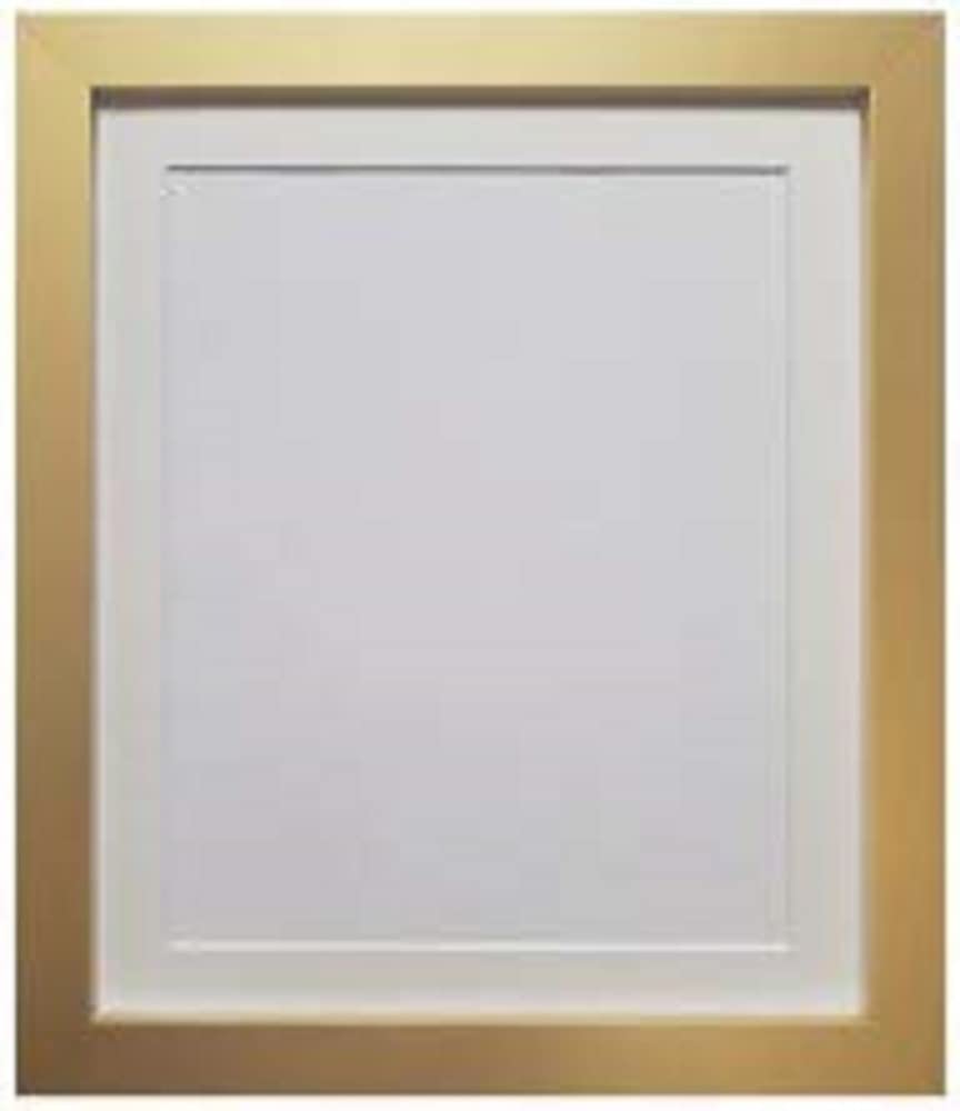 FRAMES BY POST H7 Picture Photo and Poster Frame Plastic Glass Gold with Ivory Mount A2 Image Size A3