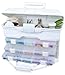 ArtBin 6994AB Solutions Cabinet, Portable Art & Craft Organizer with Handle & Drawers, [1] Plastic Storage Case, Clear/Aqua