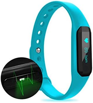 MuKui Sport Smart Bracelet with Heart Rate Monitor Remote Camera Fitness Tracker Watch Blue