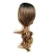 HANNE Ombre Brown Body Wave Synthetic Wigs For Black and White Women High Density Heat Resistant Glueless None Lace Wavy Full Wigs(3 Tone Ombre)