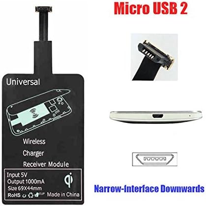 Android Wadjet Qi Wireless Charging Receiver Ultra Slim Micro USB Universal QI Wireless Charger Receiver For Android (USB Type 2)