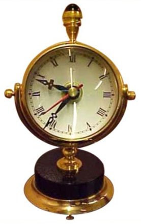 Antique Gifts Moon Marble Clock Designer Marine Table Decorative Brass Clock Nautical Classic Gift