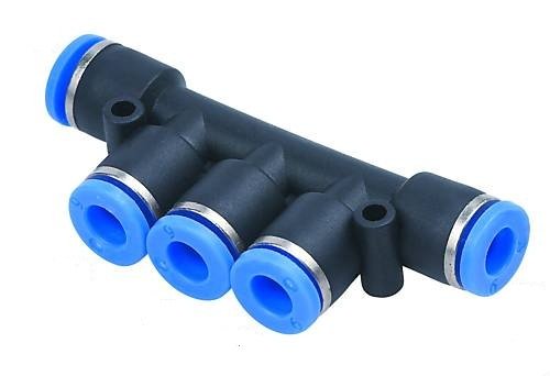 MettleAir MTKG 1/4-1/8-1PK Push to Connect Inline Reducer Manifold Union Fitting, 1/4