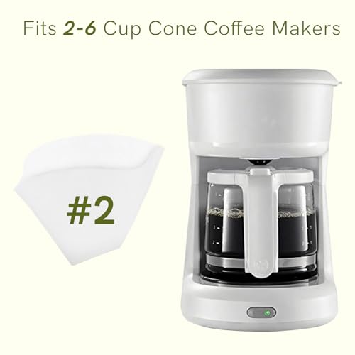 FRICARE COFFEE FILTERS FOR CONE ELECTRIC MAKER, NO PAPER DISPOSABLE FILTER, NOT FOR POUR-OVER, #2 FOR 2-6 CUP, WHITE, 600 CT (6 BAGS)