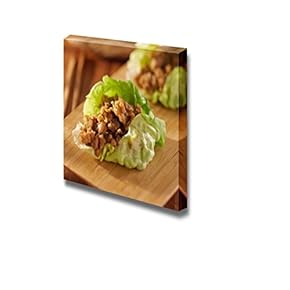 Food Closeup Asian Lettuce with Minced Chicken and...