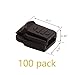 Vafon Aligle 100pcs Zip Clip Buckle Zipper Pulls Cord Rope Ends Lock Black Plastic Zipcords Stopper for Paracord