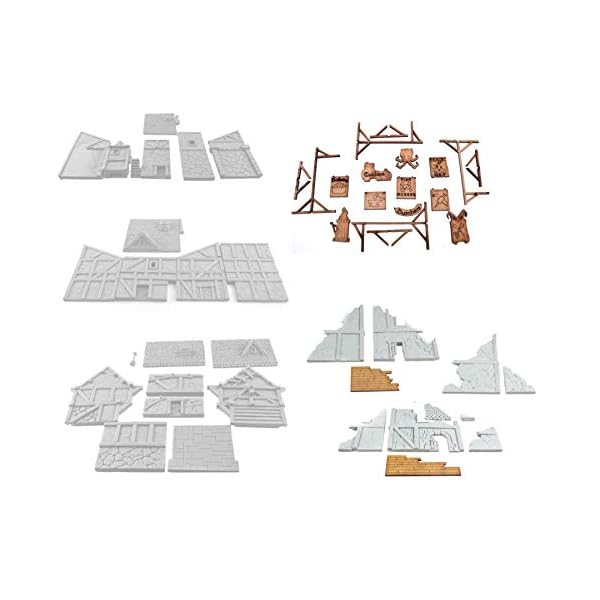 War World Gaming Fantasy Village Komplettset - 28mm Fantasie Tabletop Gelände Modell Diorama Modellbau Landschaft… – Bild 8