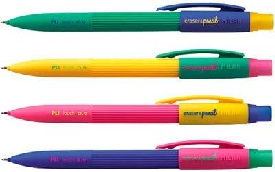 Milan PL1 Touch 0.9 mm Mechanical Pencil &amp; Eraser - Pack of 20