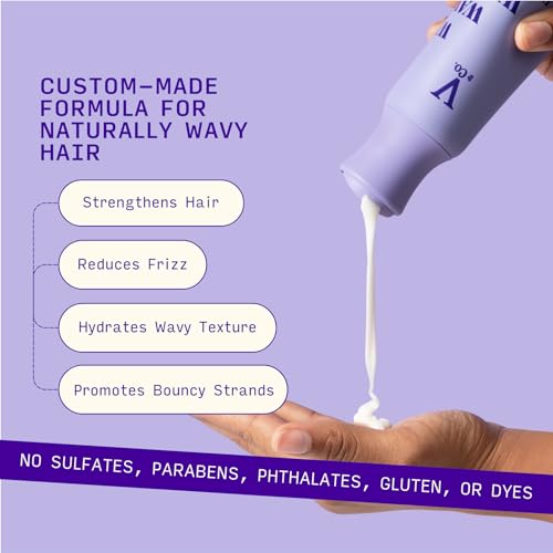 V&CO. BEAUTY WAVY HAIR NOURISHING CONDITIONER WITH PEPTIDE TECHNOLOGY, 12 OZ, SULFATE FREE CONDITIONER FOR WAVY HAIR, GENTLE, COLOR SAFE CONDITIONER