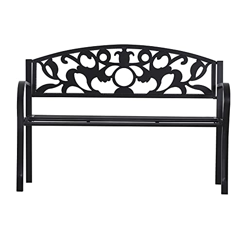 GXK 2er-Gartenbank Sitzbank Gartensitzmöbel Metall Bank mit Armlehne rostfrei – Bild 7