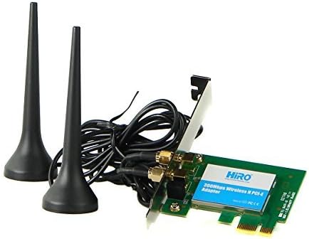 HiRO H50298 Wireless 802.11n WiFi 2T2R 300Mbps PCIe PCI Express PCI-E x1 Adapter 2dBi Omnidirectional Antenna Windows 10 8.1 8 7 32-bit 64-bit