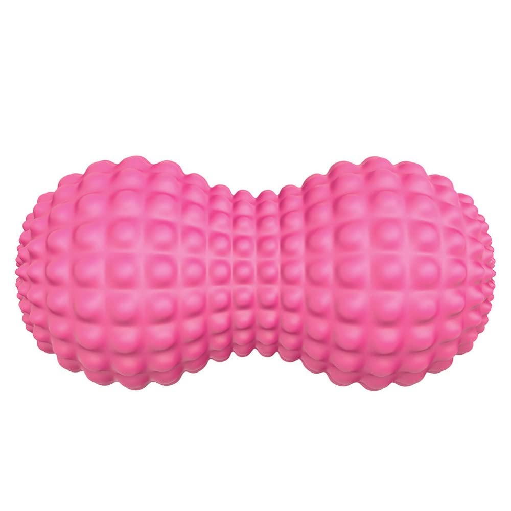SELEWARE Peanut Massage Ball, Peanut Double Lacrosse Massage Roller Ball for Back Neck Shoulder Spine Legs Hips, Deep Tissue Peanut Roller Ball Trigger Point Muscle Massage Ball, Pink