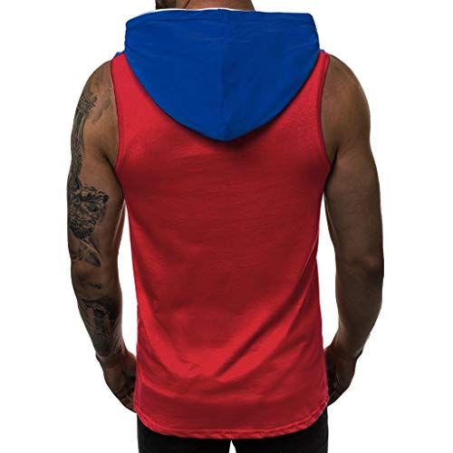 image for Hosamtel-Tops Hosamtel Mens Summer Sleeveless T-Shirt Contrast Color S