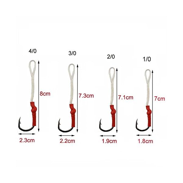 Shaddock-Fishing-20-50-Pack-Sharp-Jij-Jigging-Assist-Hooks-Stainless-Steel-Assist-Fishing-Hooks-Fishhooks-with-White-PE-Line