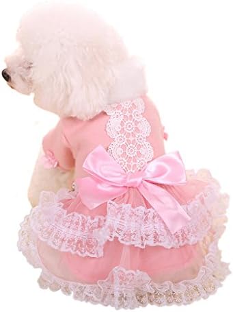 PetsLove Pet Princess Costume Dog Clothes Cat Dress Coats Clothing Apparel Outwear for Winter Pink S