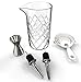 Trendy Bartender Professional 18 Ounce Yarai Mixing Glass Set – Includes Strainer, Jigger, and 2 Bottle Pourer Spouts – Heavy-Duty Bar Mixing Glass for Expert Bartending