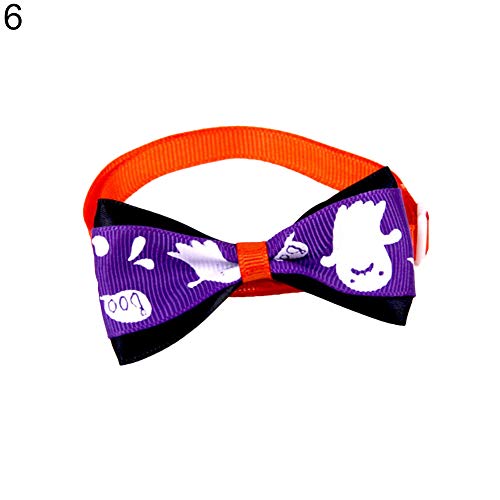 yanbirdfx Halloween Dog Puppy Cat Adjustable Bowtie Neck Strap Pet Collar Accessories 6#