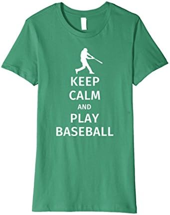 Women's Keep Calm and Play Baseball / Awesome Baseball T-Shirt XL Kelly Green