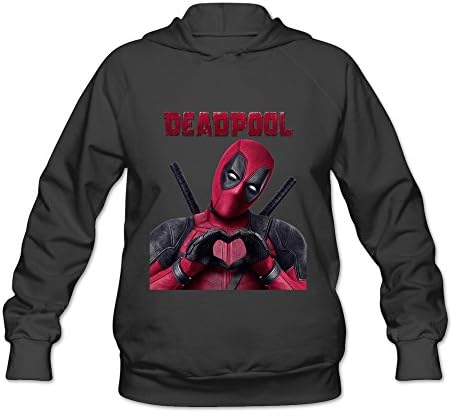 Deadpool Hoodies For Woman 100% Organic Cotton L Black
