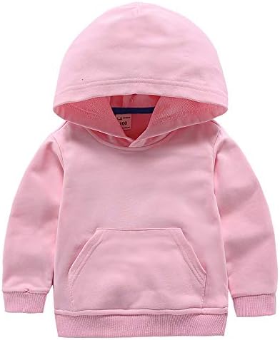 Toddler Boys Hoodies Cotton Pullover Hooded Unisex Hoody Casual Basic Sweatshirt with Pocket