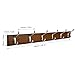 Homfa Bamboo Hook Rack with 6 Dual Scroll Wall Hanger Hooks for Jackets, Coats, Hats, Scarves Retro color