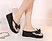 FINEJO Ladies Beach Sandals Summer Knotbow Shoes Flat Wedge Flip Flops
