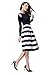 HIKA Women's High Elastic Waist Flare Pleated A-line Midi Skirt (XL, Black)