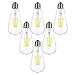 Augeek LED Edison Bulb 40W Equivalent Daylight White 5000K, 4W Vintage LED Light Bulb E26/E27 Base ST64 for Restaurant,Home,Reading Room,Office, UL Listed, 6 Pack