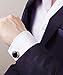 Black & Gold Button Covers - 0.7 inch x 2 (Cufflinks for Regular Shirts)