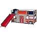 Dorel Boys' Fire Department Twin Loft Bed with Slide, Red