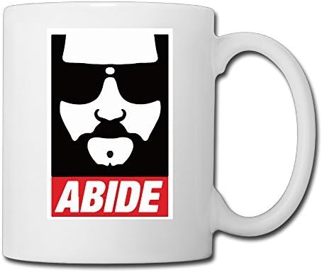 Cool ABIDE Ceramic Coffee Mug, Tea Cup | Best Gift For Men, Women And Kids - 13.5 Oz, White