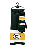 NFL Green Bay Packers Adult Scarf & Glove Gift Set, One Size, Green