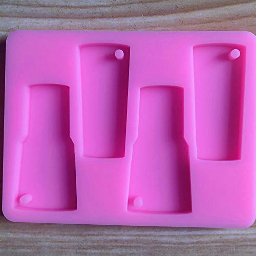4-Cavity Tumbler Silicone Mold, Perfect Partner To Cup Turner, DIY Glossy Water Glass Shape for Perforated Key Chain Resin Clay Mold Crafts Tools Moulds for Plaster (Pink)