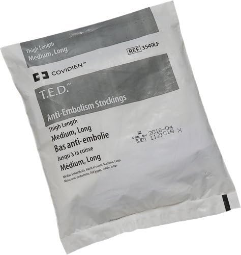 Kendall Healthcare T.E.D Thigh Length Anti-embolism Stockings Medium, Long Length, Latex-free, White (Pair of 2 Each)